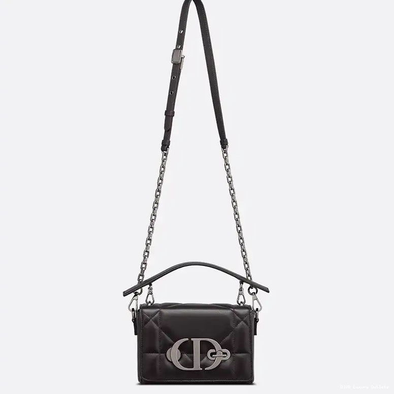 Cheap Handle Dior Box Montaigne with Maxicannage Lambskin 30 Black Bag 0602 Luxury